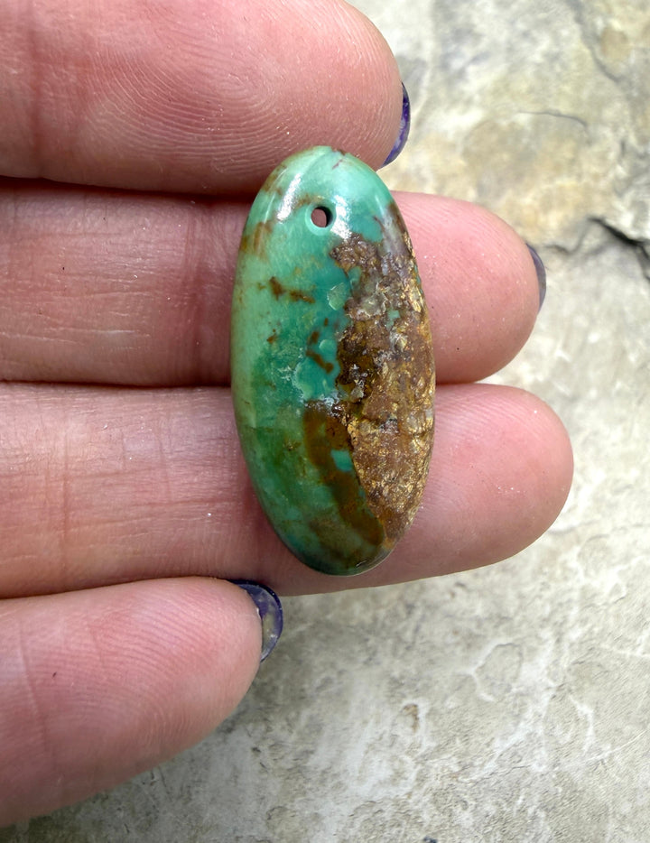 RARE Royston Turquoise (NV) Focal Pendant Bead 13x27x6mm
