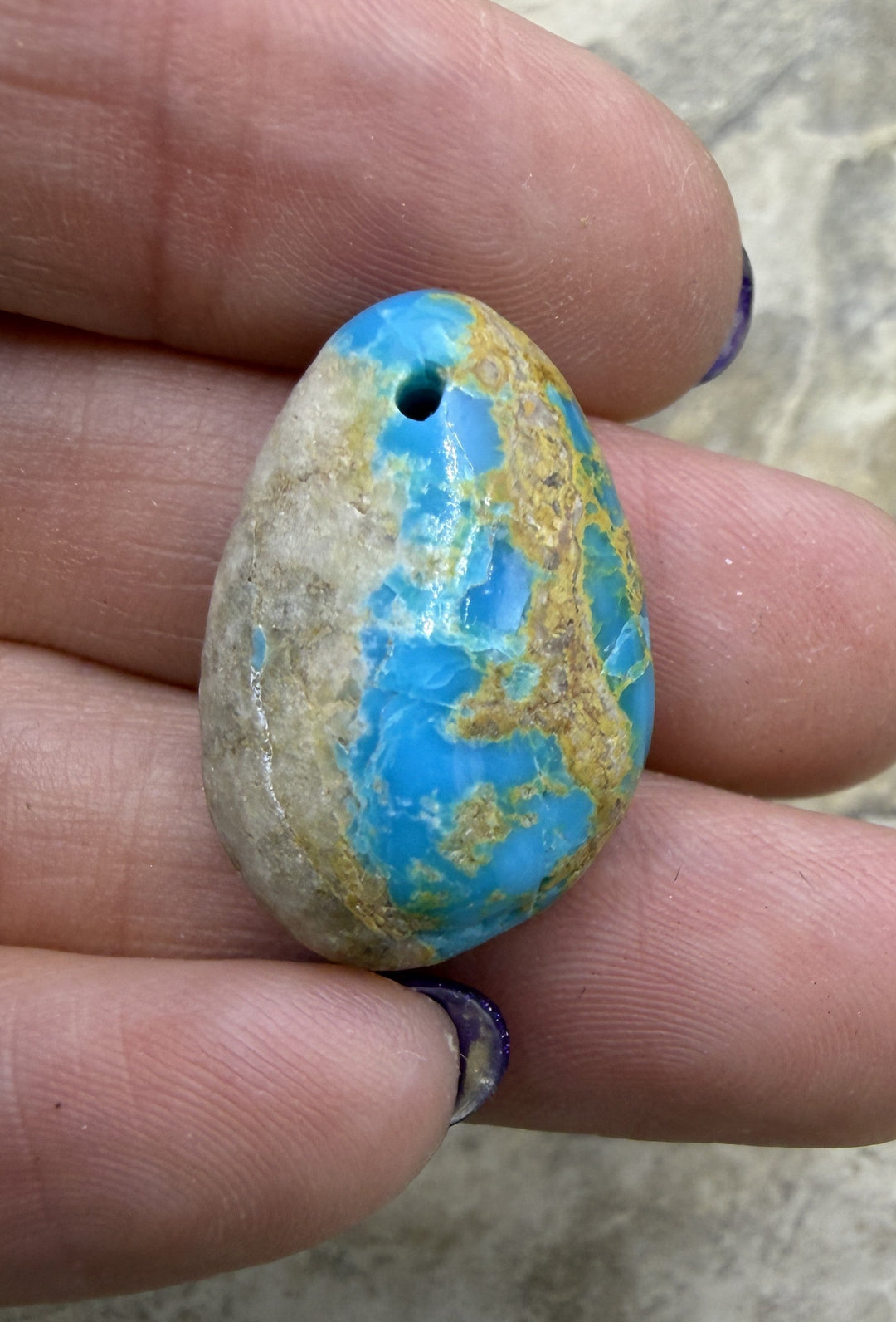 RARE Royston Turquoise (NV) Focal Pendant Bead 17x25x10mm