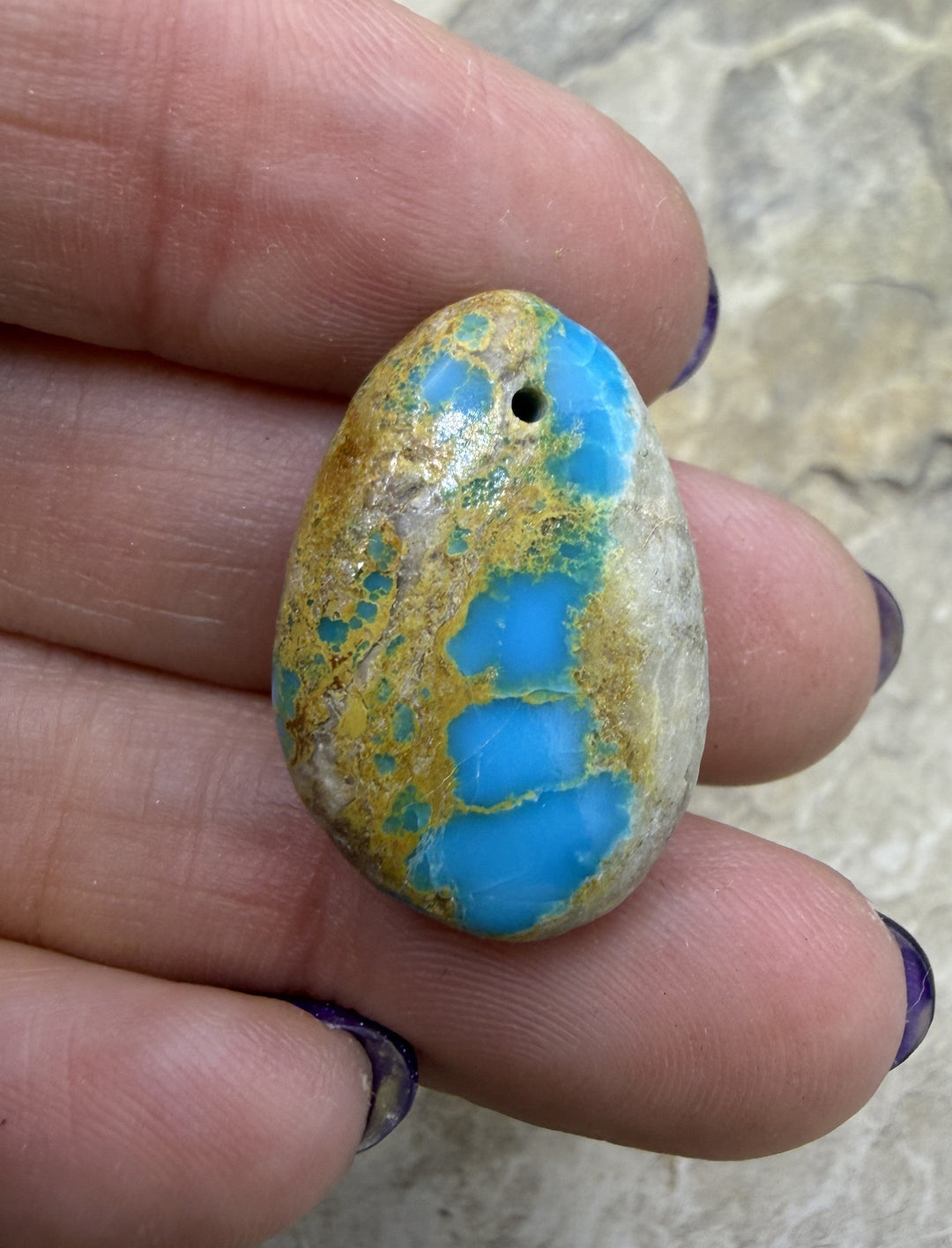 RARE Royston Turquoise (NV) Focal Pendant Bead 17x25x10mm