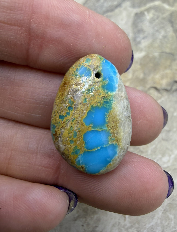 RARE Royston Turquoise (NV) Focal Pendant Bead 17x25x10mm