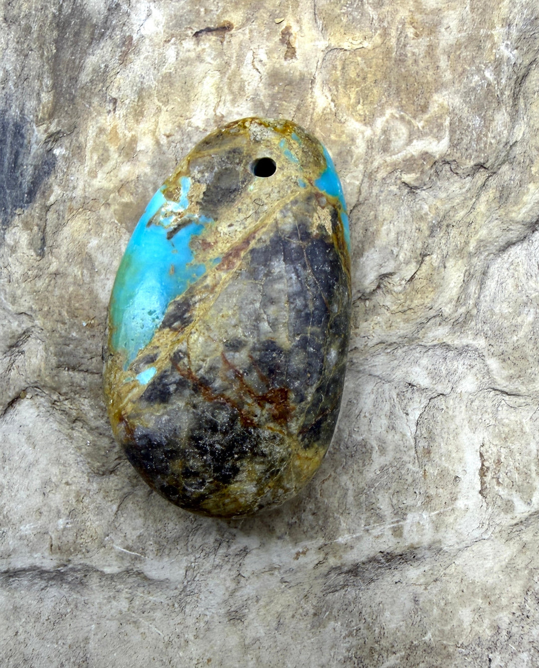 RARE Royston Turquoise (NV) Focal Pendant Bead 17x28x6mm