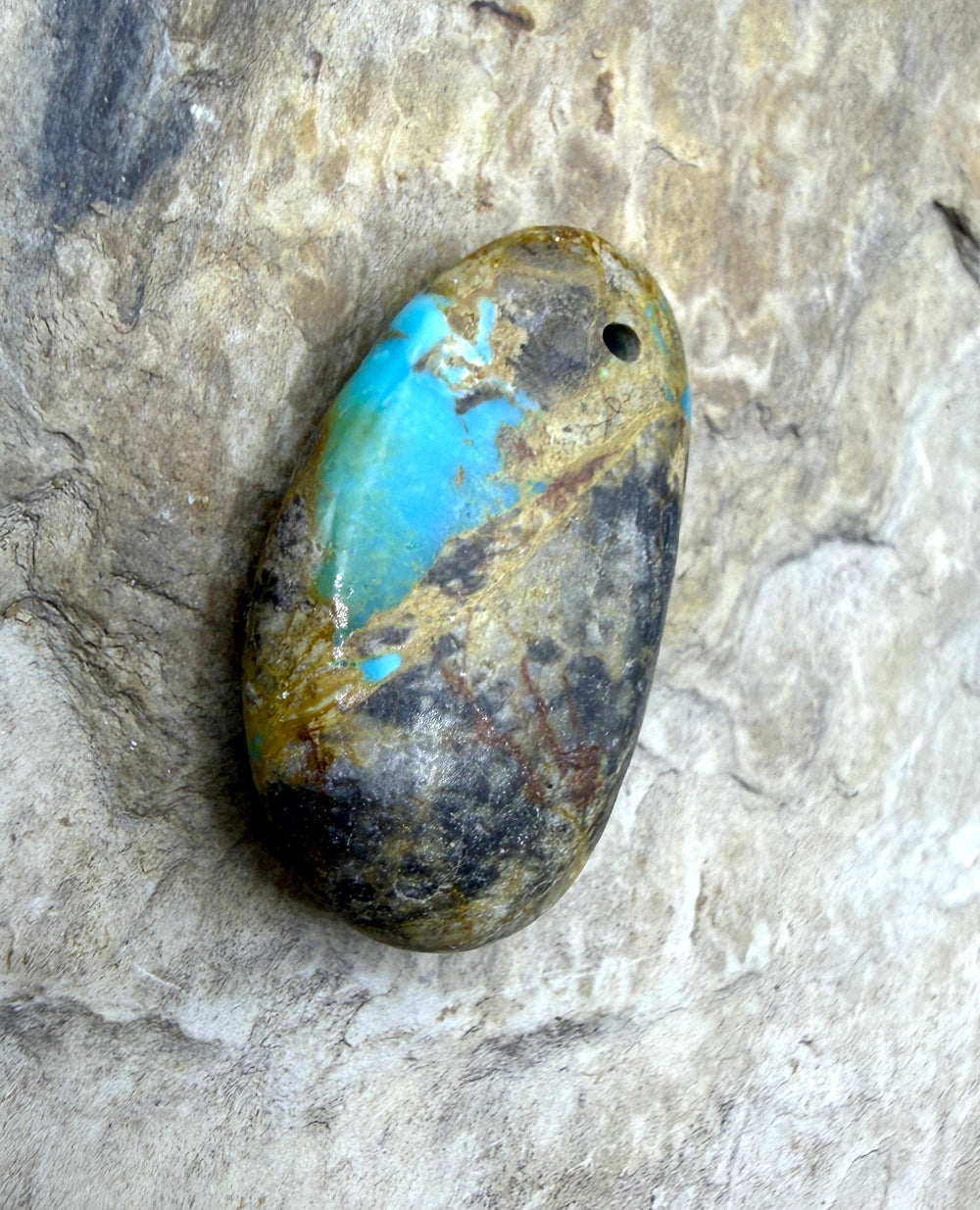 RARE Royston Turquoise (NV) Focal Pendant Bead 17x28x6mm