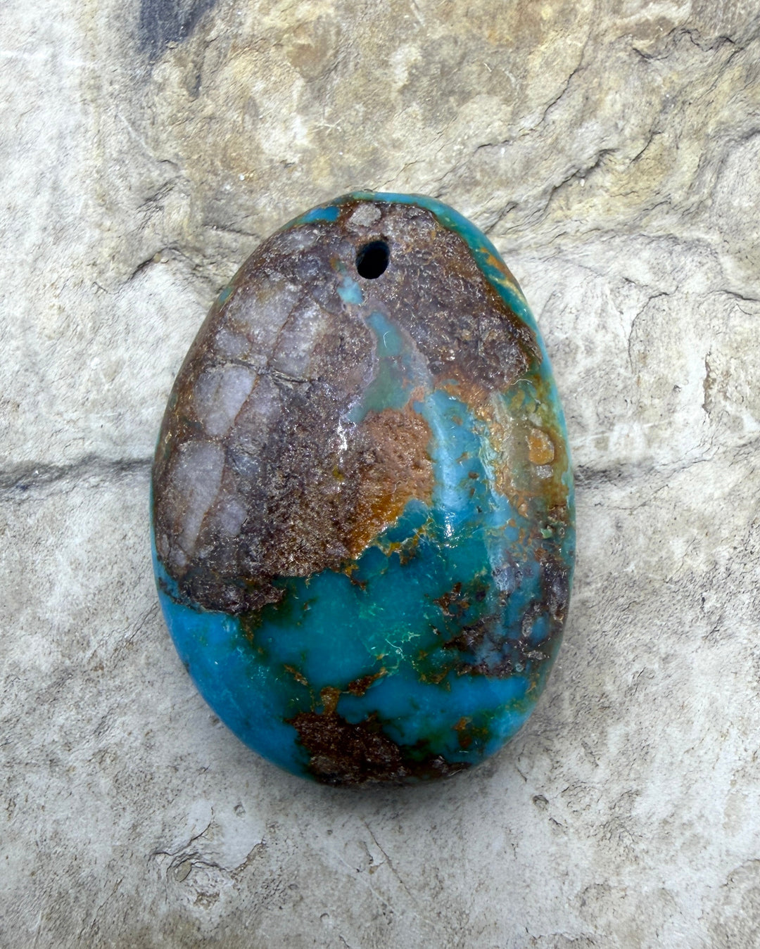 RARE Royston Turquoise (NV) Focal Pendant Bead 23x33x10mm