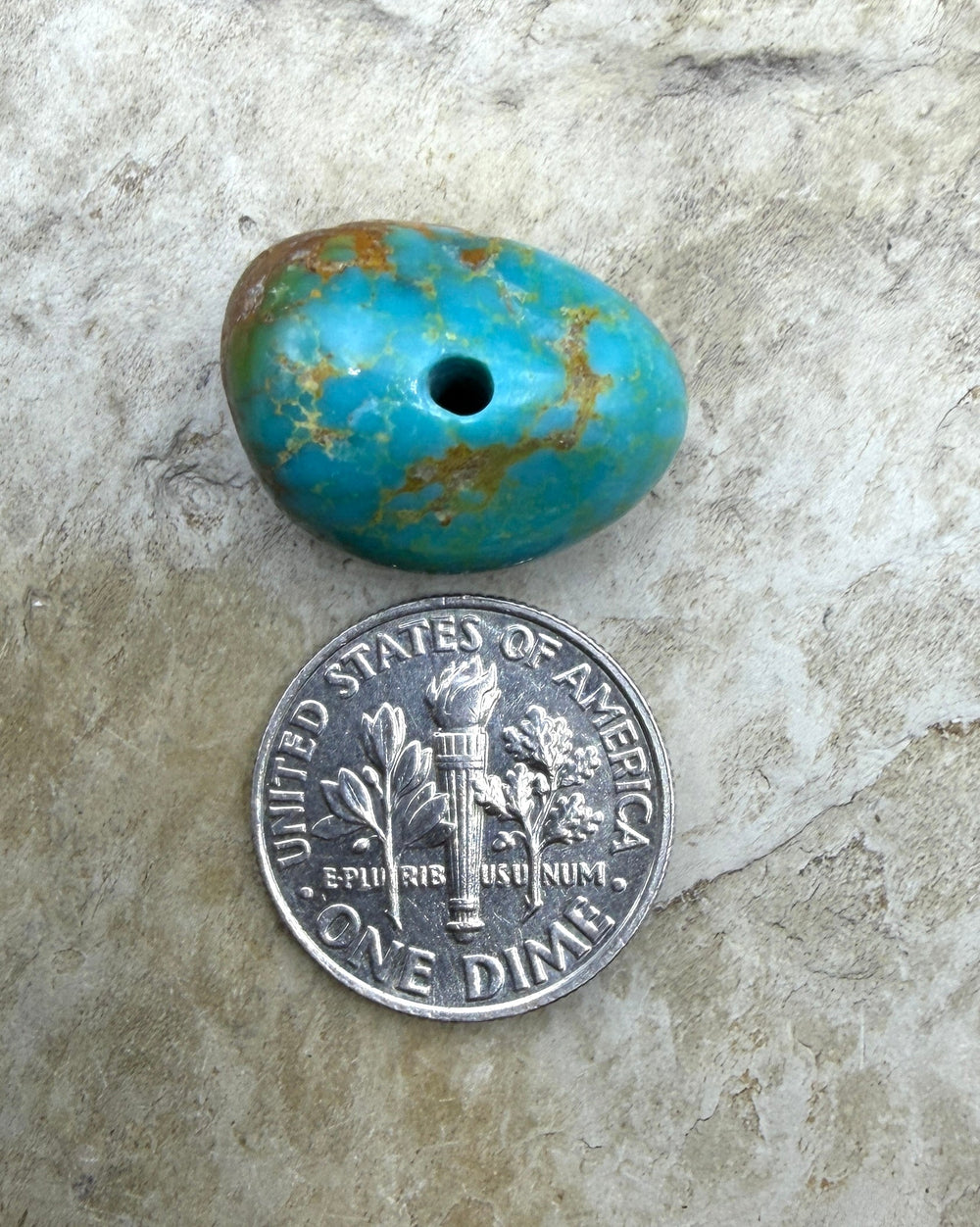 RARE Royston Turquoise (NV) HUGE Focal Bead 14x19x13mm
