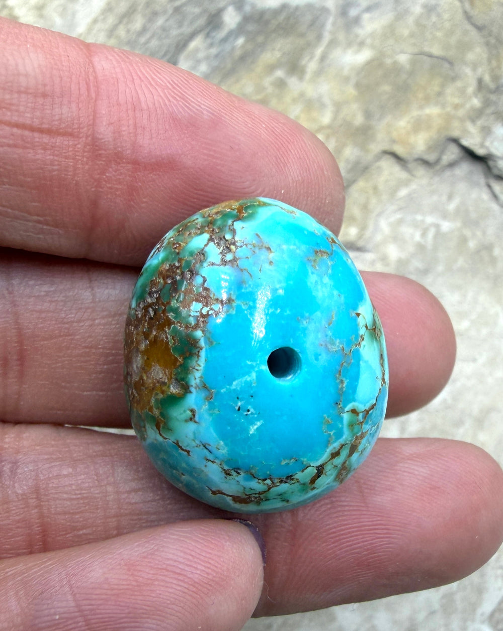 RARE Royston Turquoise (NV) HUGE Focal Bead 21x25x16mm