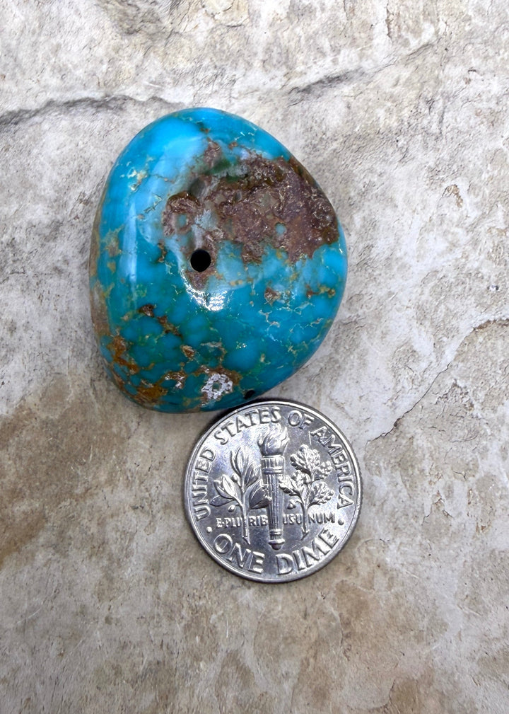 RARE Royston Turquoise (NV) HUGE Focal Bead 25x30x12mm