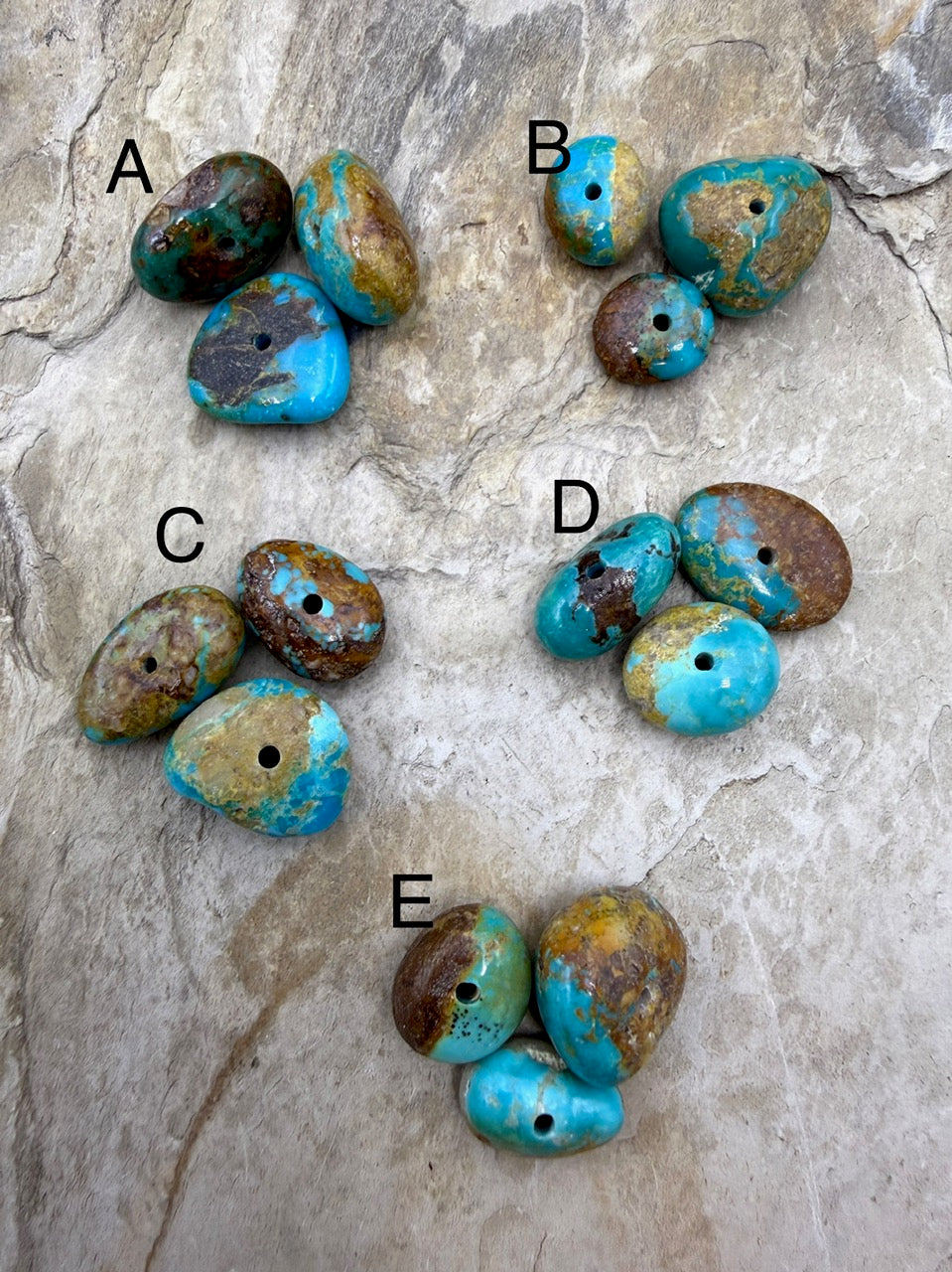 RARE Royston Turquoise (NV) Large Hole Bead Sets Select
