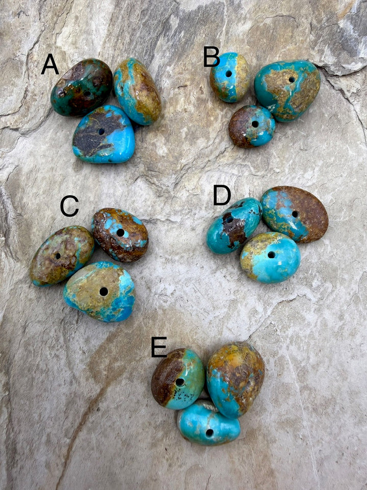 RARE Royston Turquoise (NV) Large Hole Bead Sets Select