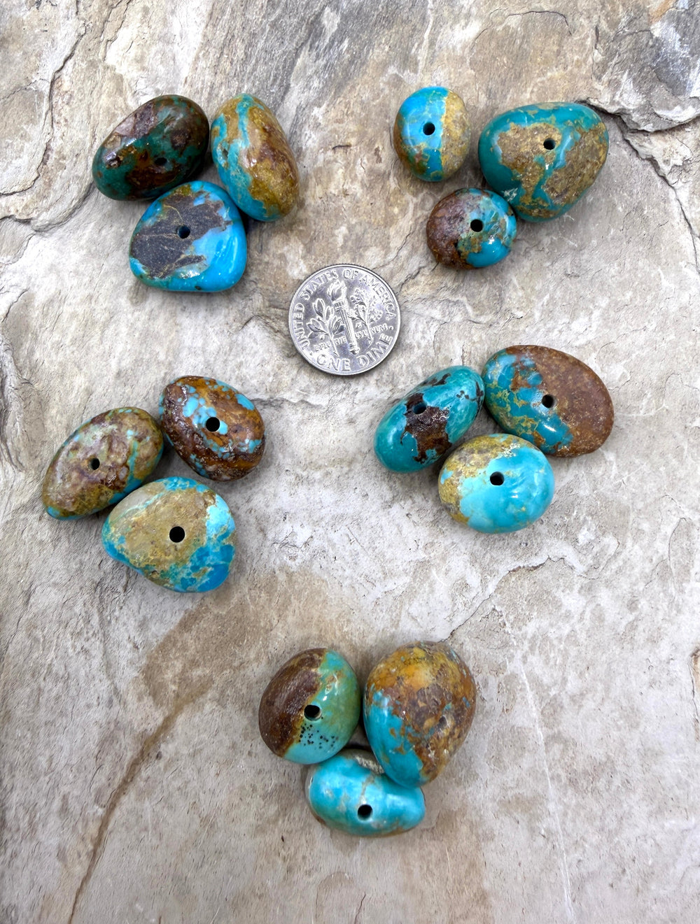 RARE Royston Turquoise (NV) Large Hole Bead Sets Select