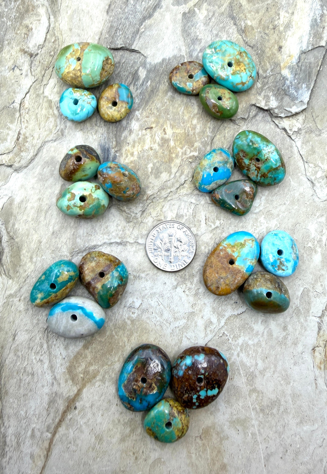 RARE Royston Turquoise (NV) Large Hole Bead Sets Select