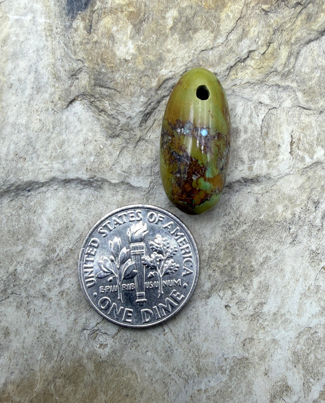 RARE Royston Turquoise (NV) Large Hole Focal Pendant Bead