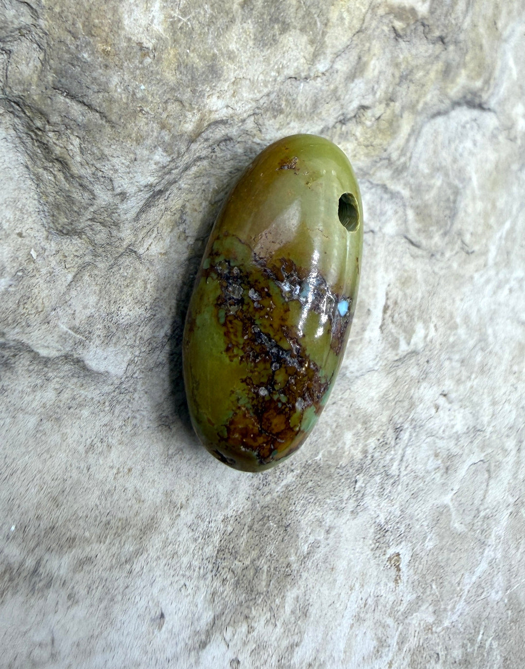 RARE Royston Turquoise (NV) Large Hole Focal Pendant Bead