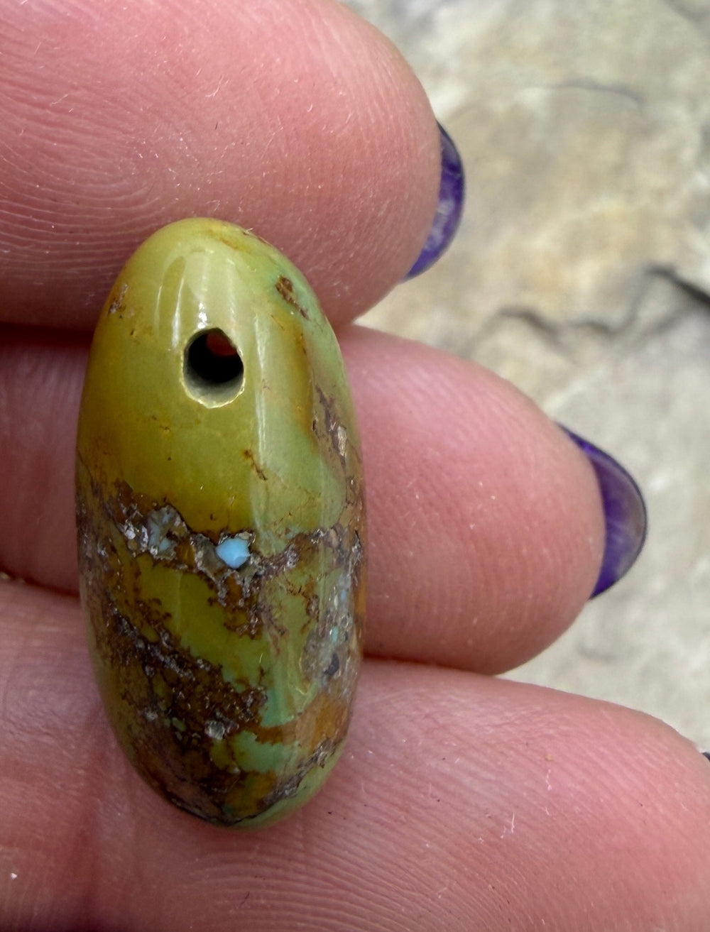 RARE Royston Turquoise (NV) Large Hole Focal Pendant Bead