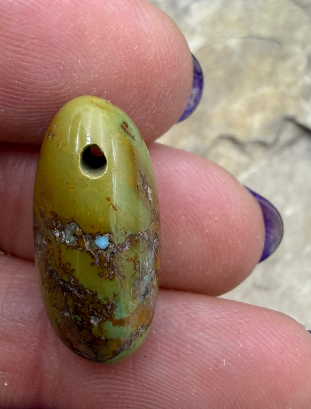 RARE Royston Turquoise (NV) Large Hole Focal Pendant Bead