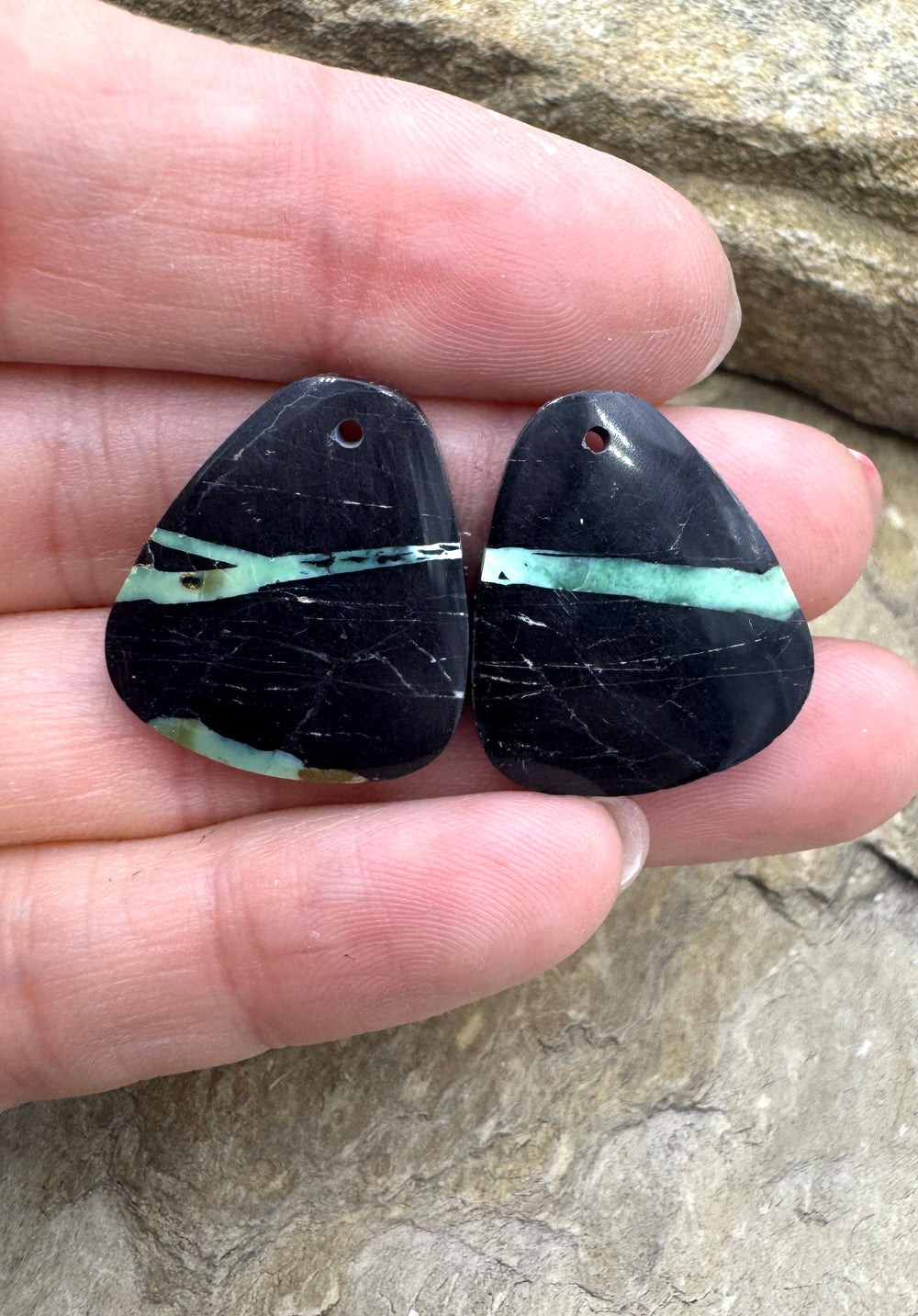 RARE San Pedro Variscite (Nevada) Matching Earring Slab
