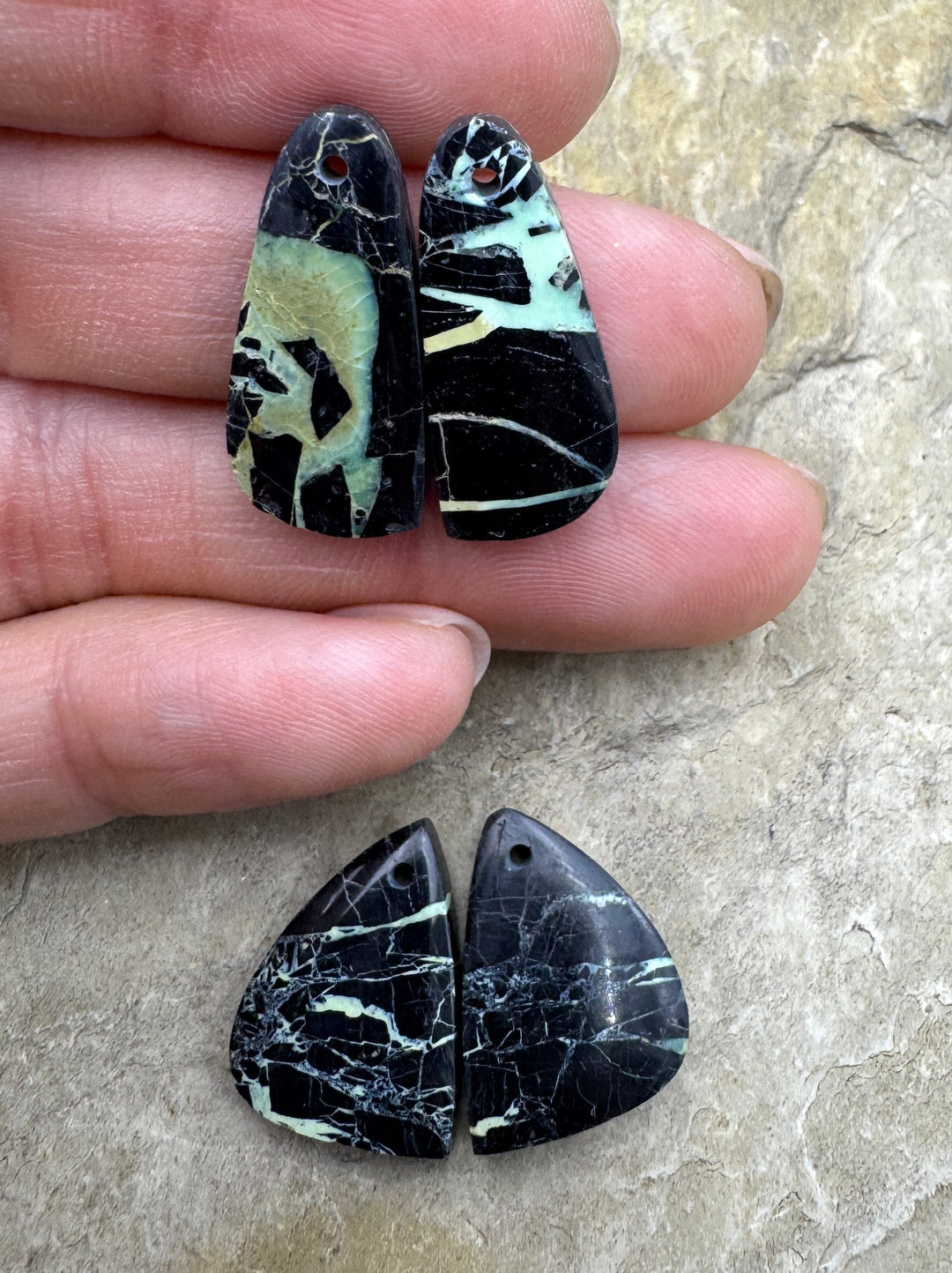 RARE San Pedro Variscite (Nevada) Matching Earring Slab