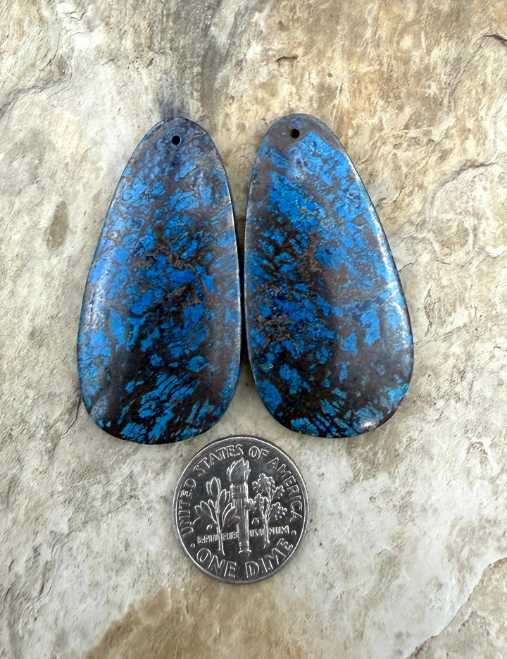RARE Shattukckite (Arizona) BIG Earring Bead Slab Pair