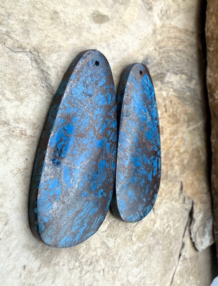 RARE Shattukckite (Arizona) BIG Earring Bead Slab Pair