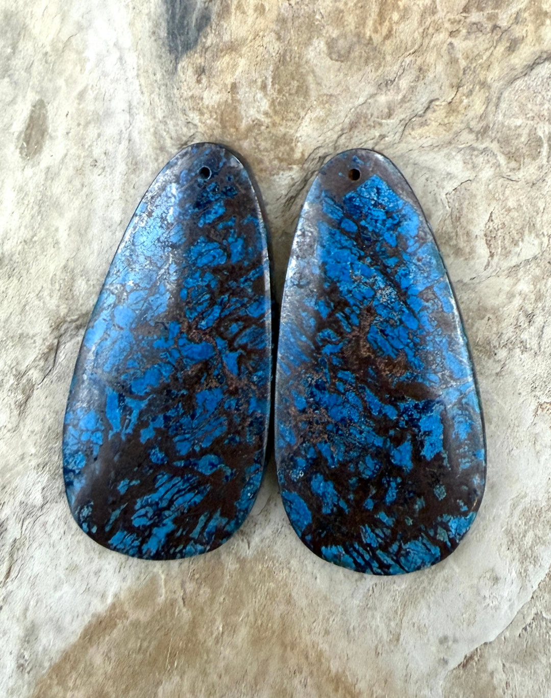 RARE Shattukckite (Arizona) BIG Earring Bead Slab Pair