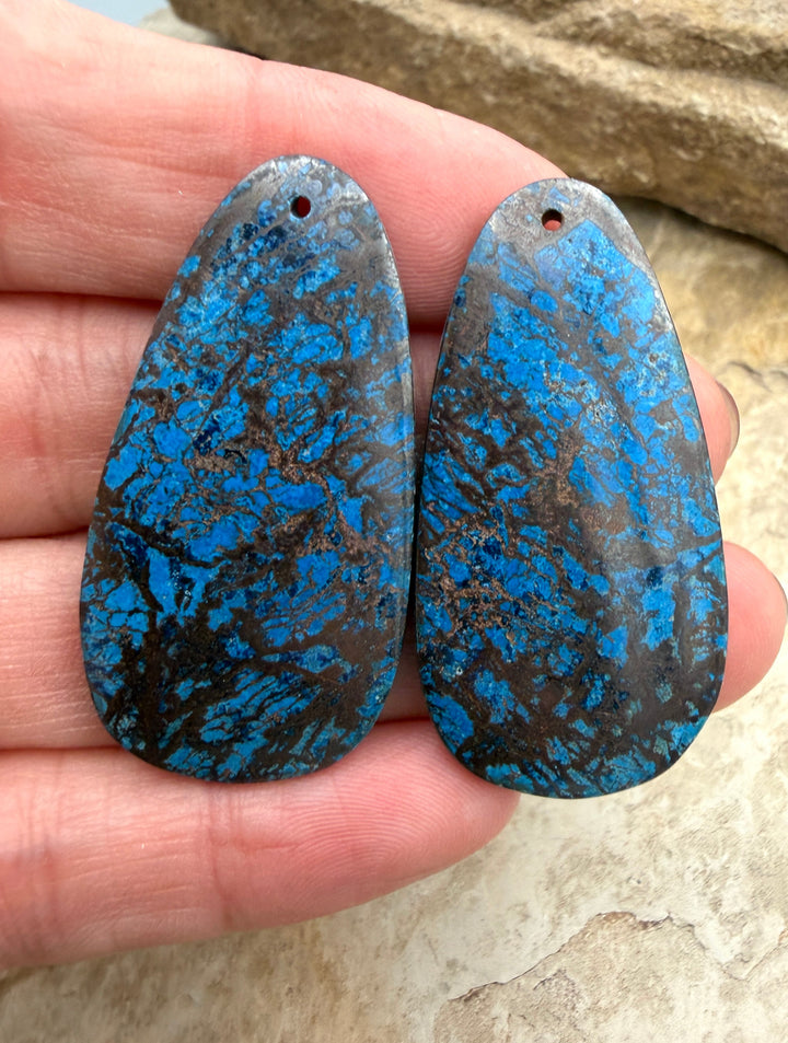RARE Shattukckite (Arizona) BIG Earring Bead Slab Pair