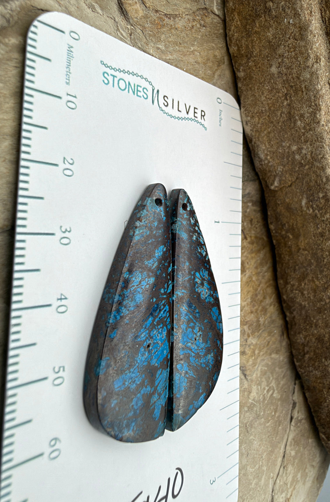 RARE Shattukckite (Arizona) Earring Bead Slab Pair 15x40mm