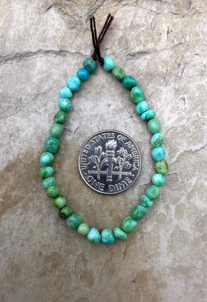 RARE Sonoran Gold Turquoise (Mex) 3.5mm Rounded Beads 4.5