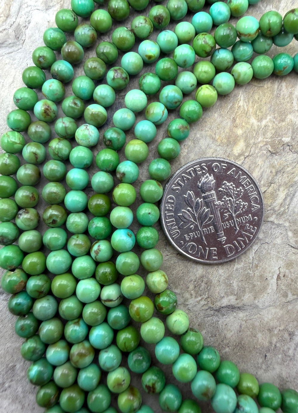 RARE Sonoran Gold Turquoise (Mex) 3mm Round Beads
