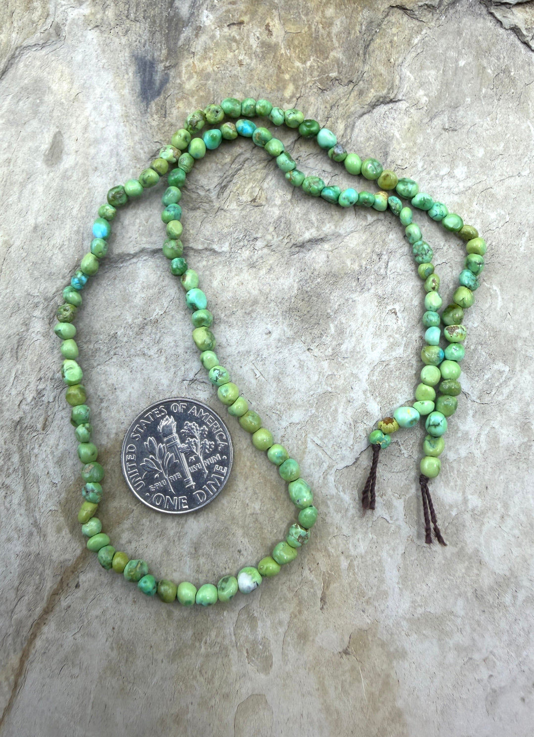 RARE Sonoran Gold Turquoise (Mex) 3mm Rounded Nugget Beads