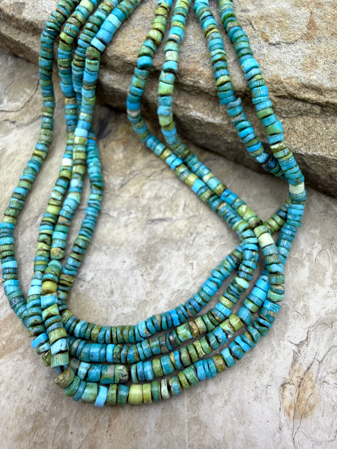 RARE Sonoran Gold Turquoise (Mex) 4mm Heishi Bead Strand 18