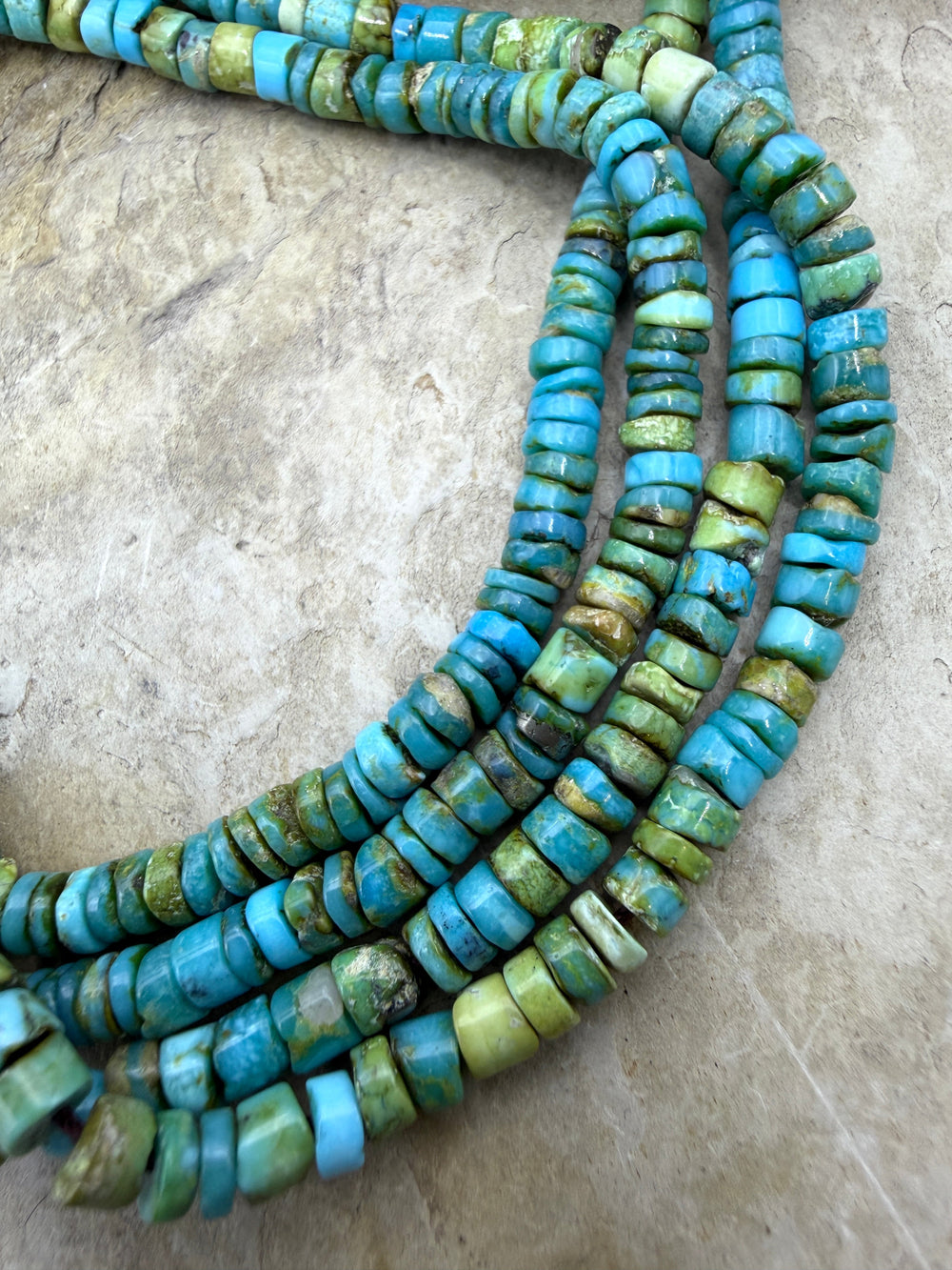 RARE Sonoran Gold Turquoise (Mex) 4mm Heishi Bead Strand 18