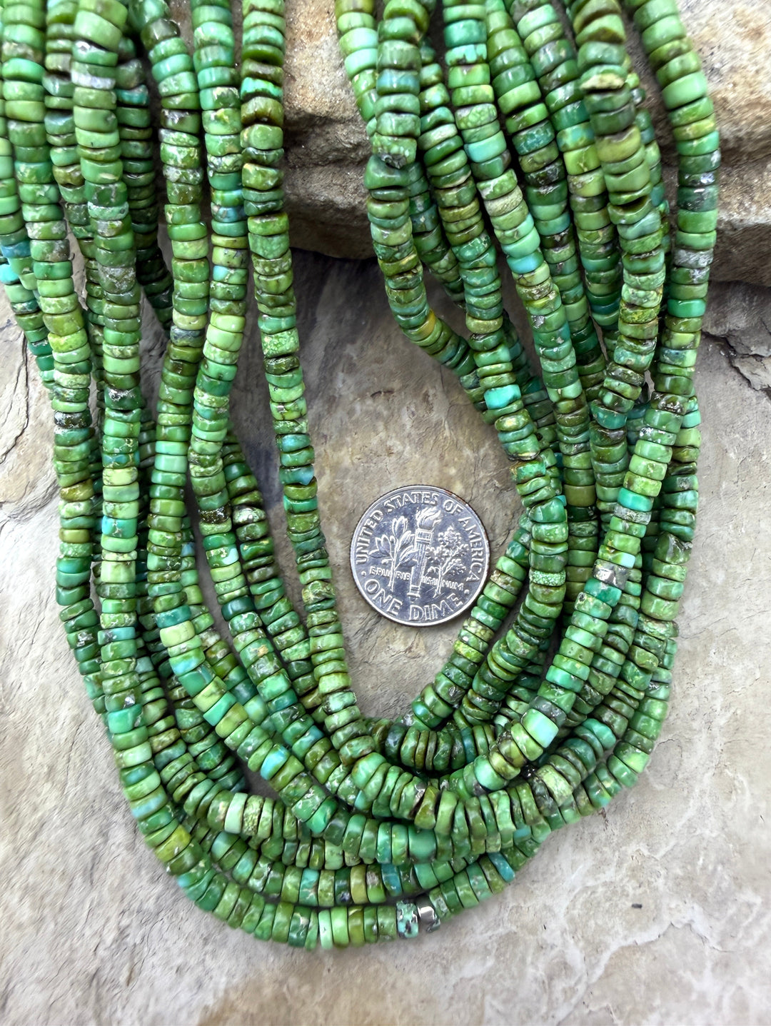 RARE Sonoran Gold Turquoise (Mex) 4mm Heishi Beads 16 Inch