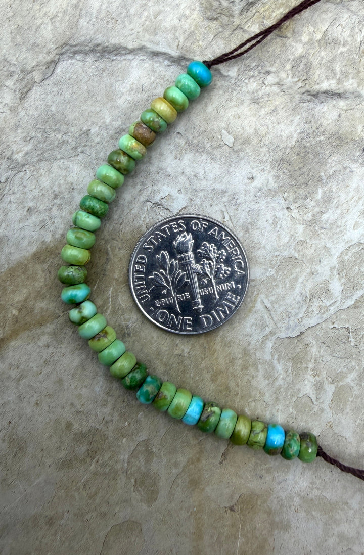 RARE Sonoran Gold Turquoise (Mex) 4mm Rondelle Beads 3 Inch