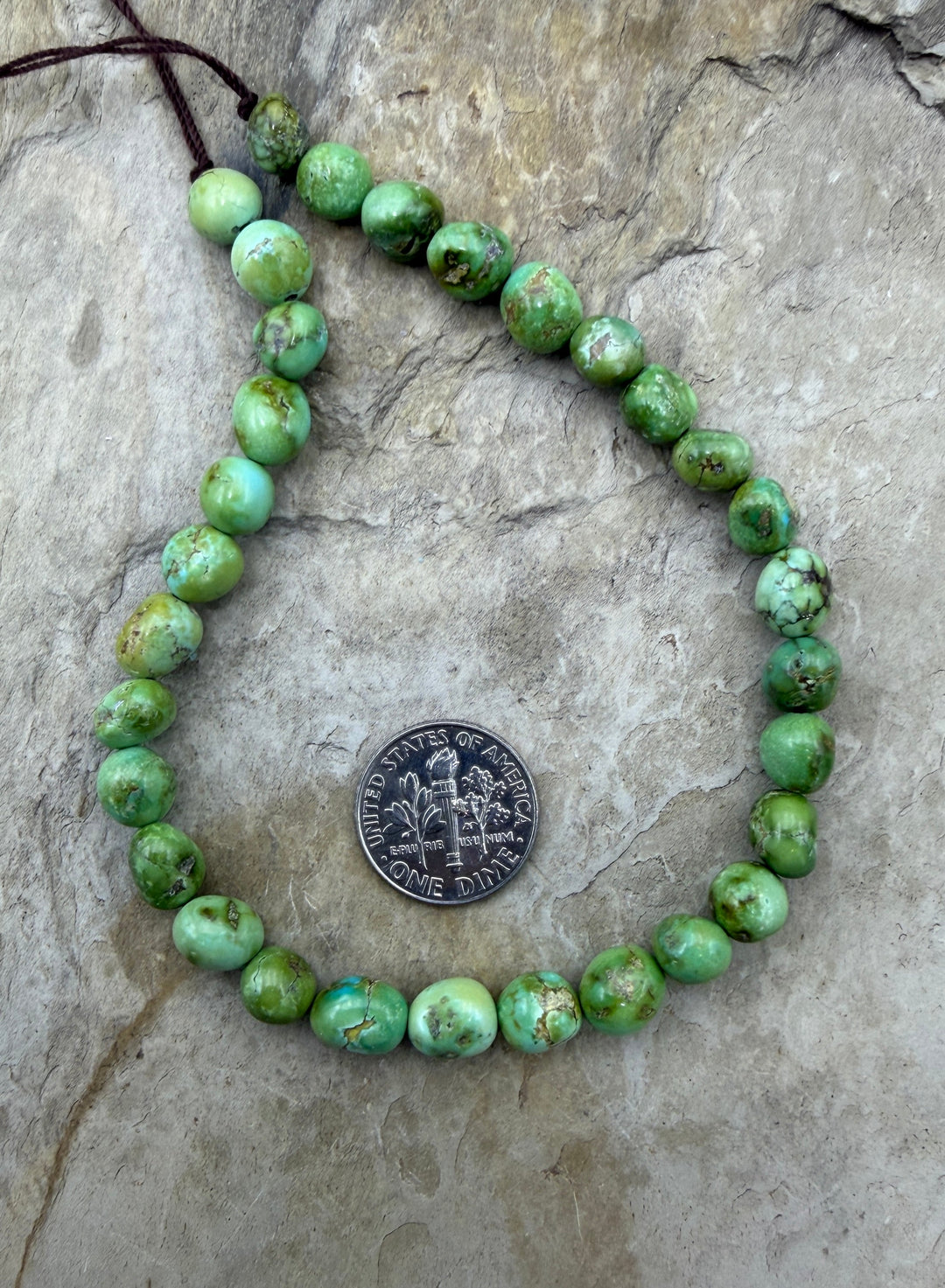 RARE Sonoran Gold Turquoise (Mex) 7mm Rounded Nugget Bead