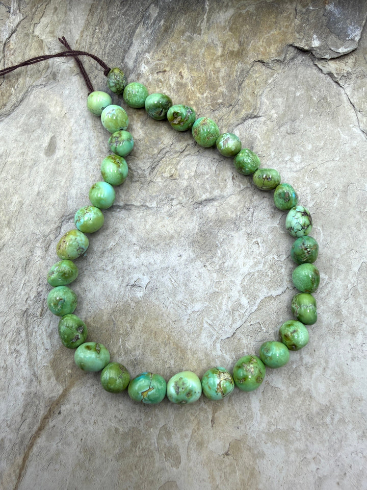 RARE Sonoran Gold Turquoise (Mex) 7mm Rounded Nugget Bead