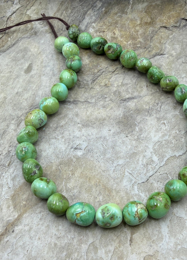 RARE Sonoran Gold Turquoise (Mex) 7mm Rounded Nugget Bead