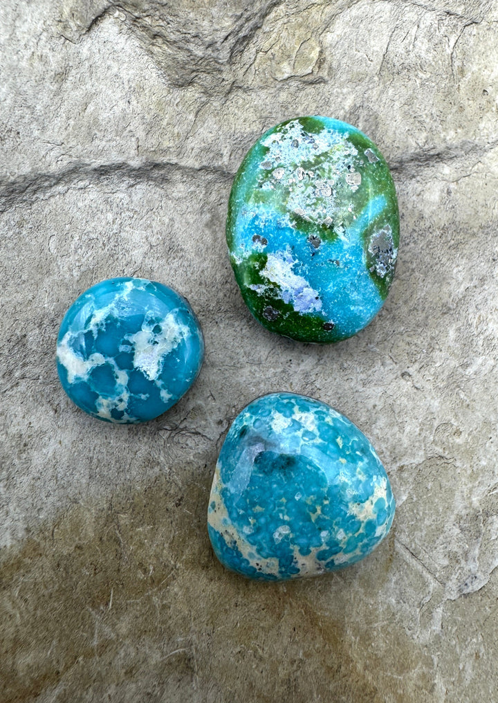RARE Sonoran Gold Turquoise (Mex) LOT of 3 Cabochons