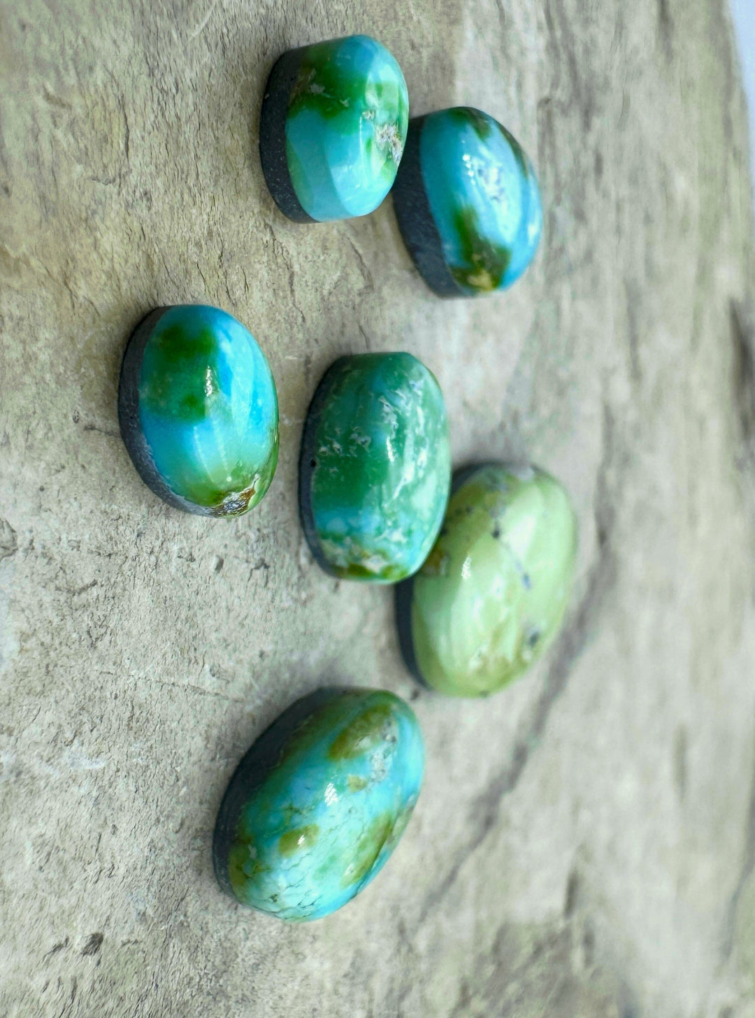 RARE Sonoran Gold Turquoise (Mex) LOT of 6 Mini Cabochons