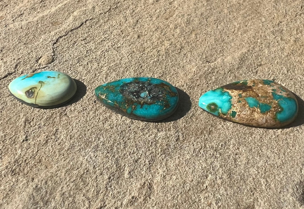 RARE Sonoran Gold Turquoise (Mex) Teardrop Cabochons (Select