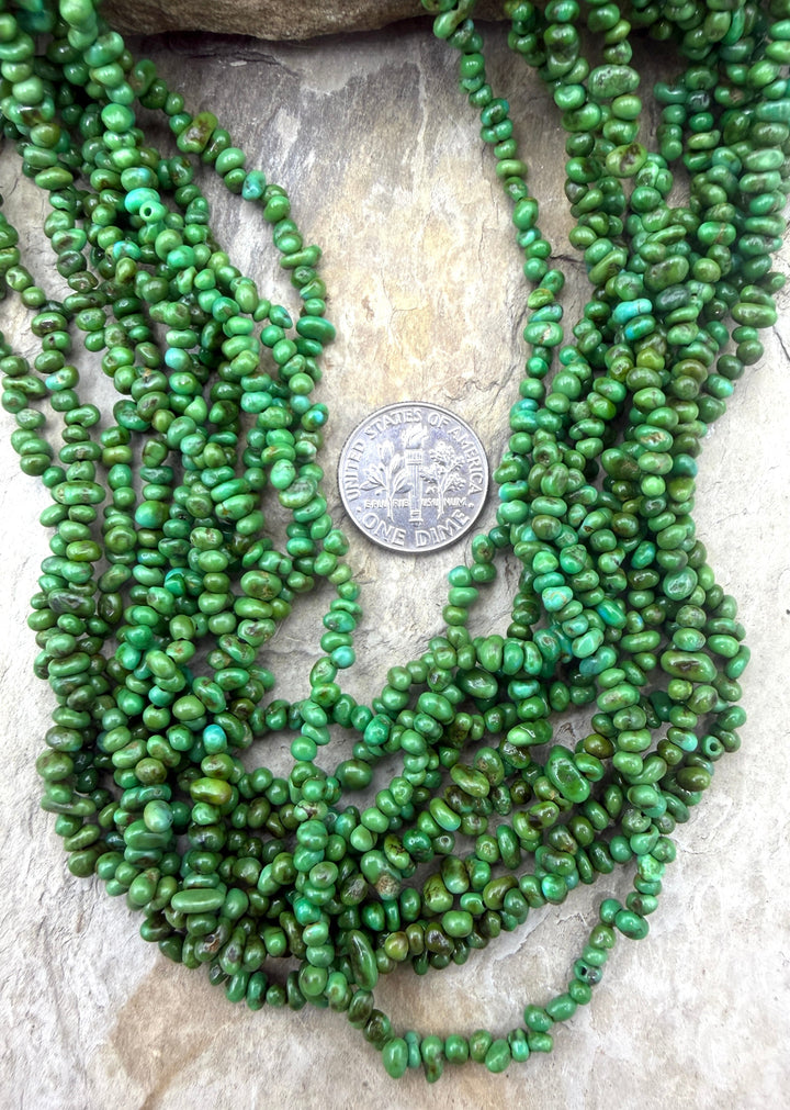 RARE Sonoran Gold Turquoise (Mex) Tiny Nugget Bead Strand