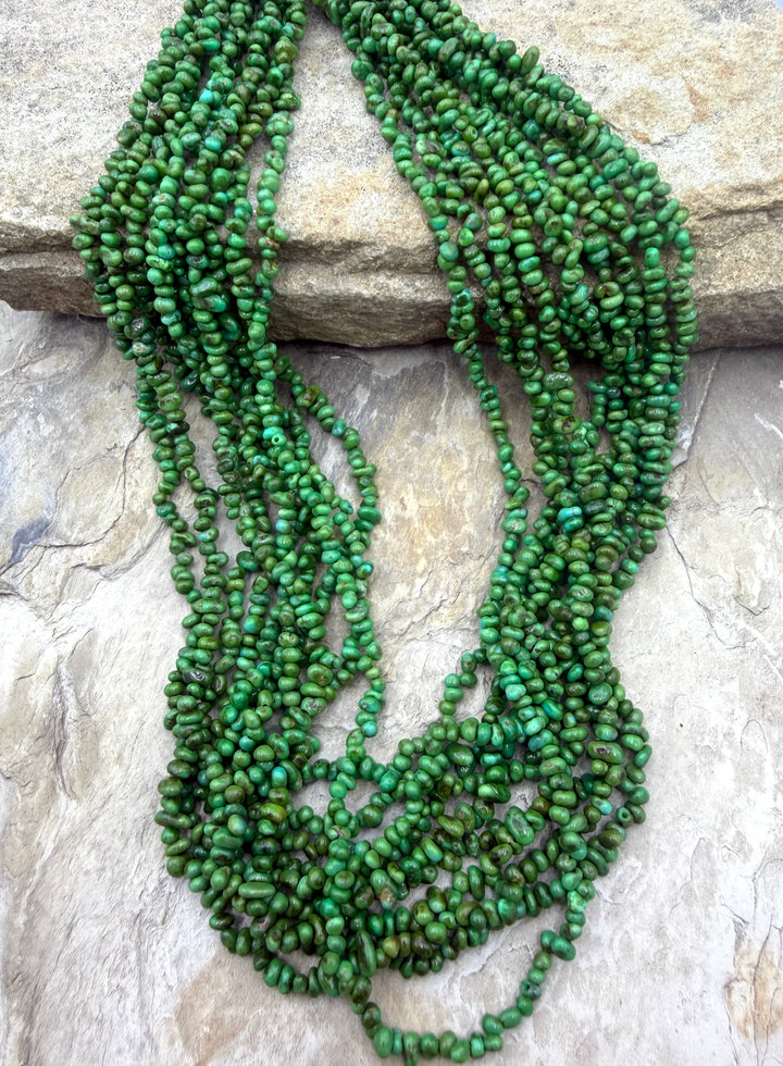 RARE Sonoran Gold Turquoise (Mex) Tiny Nugget Bead Strand