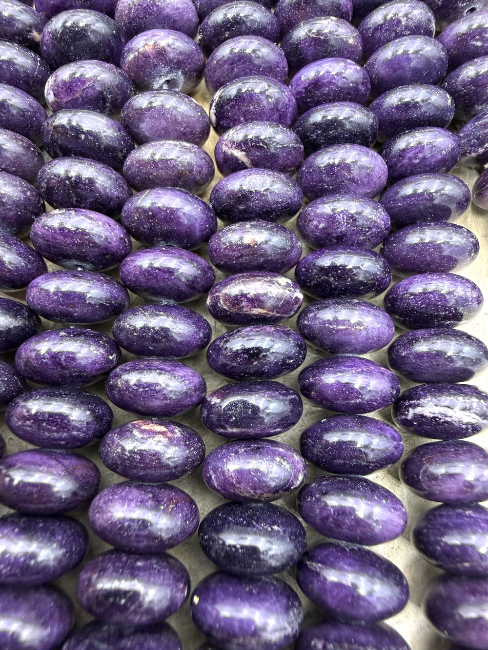 RARE Sugilite (South Africa) 12mm Rondelle Beads 8 Inch