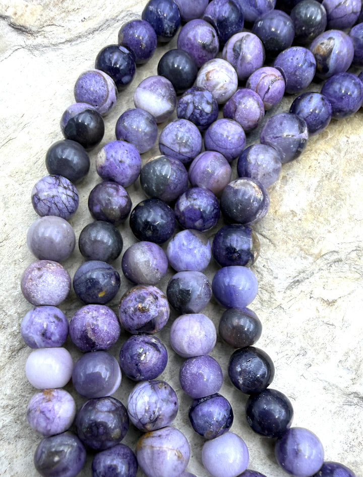 RARE Utah Tiffany Stone 6mm Round Beads 8 Inch Strand
