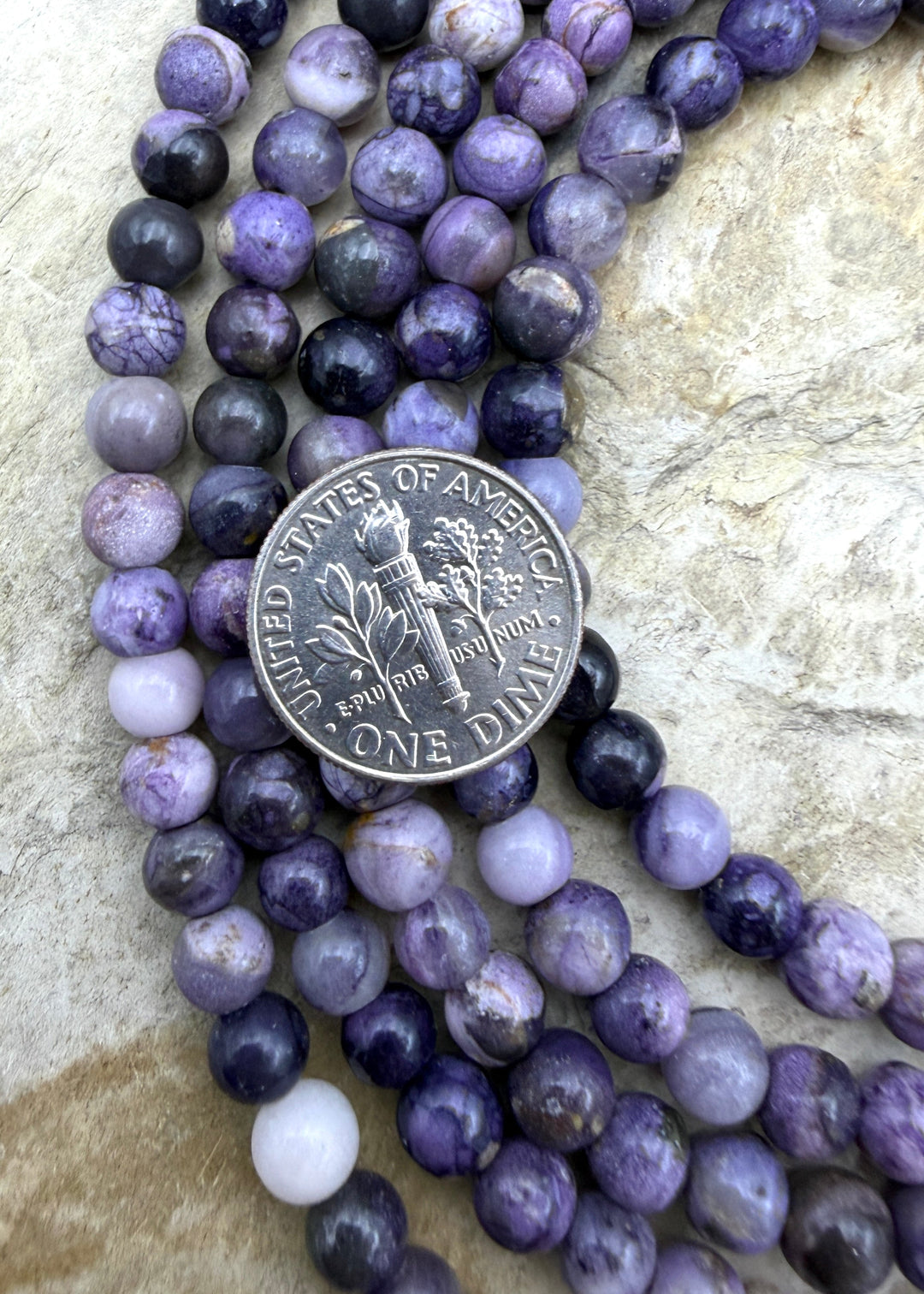 RARE Utah Tiffany Stone 6mm Round Beads 8 Inch Strand