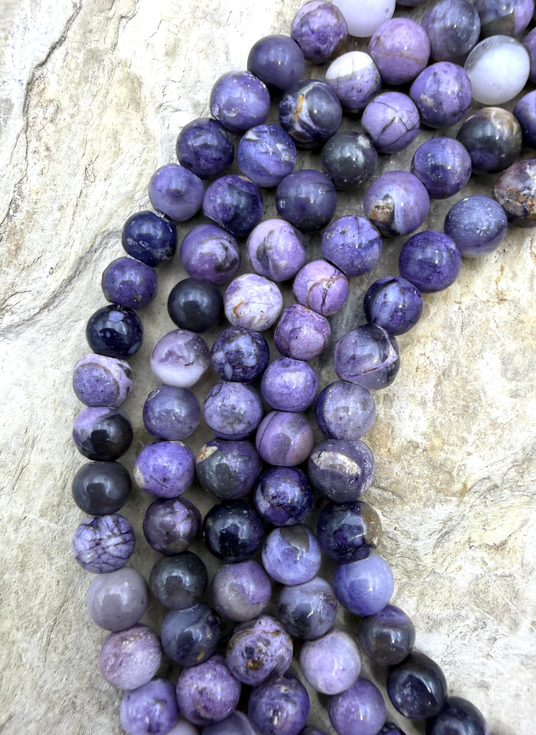 RARE Utah Tiffany Stone 6mm Round Beads 8 Inch Strand