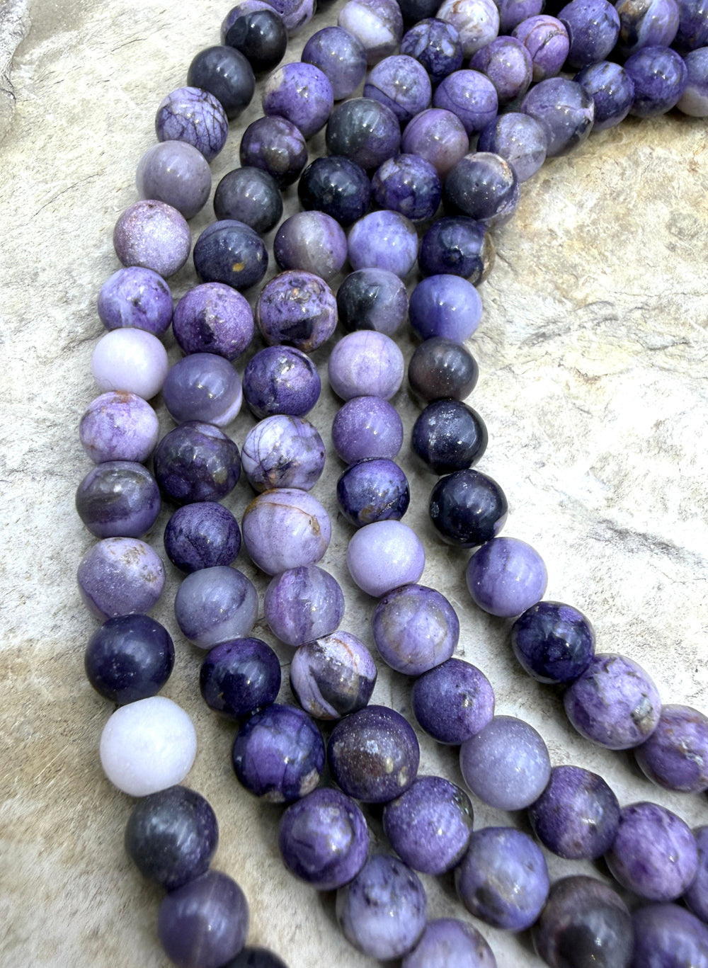 RARE Utah Tiffany Stone 6mm Round Beads 8 Inch Strand