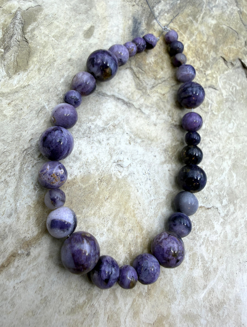 RARE Utah Tiffany Stone Designer Bead Strand 5-10mm Round