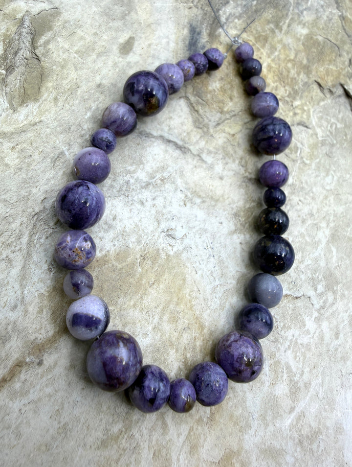 RARE Utah Tiffany Stone Designer Bead Strand 5-10mm Round