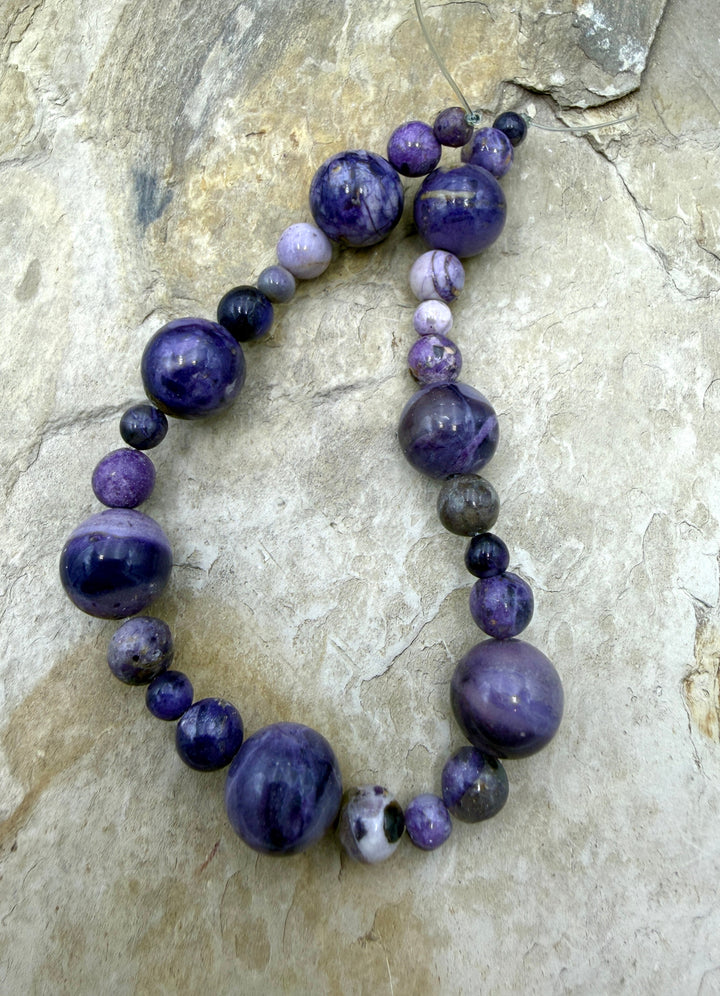RARE Utah Tiffany Stone Designer Bead Strand 5-12mm Round