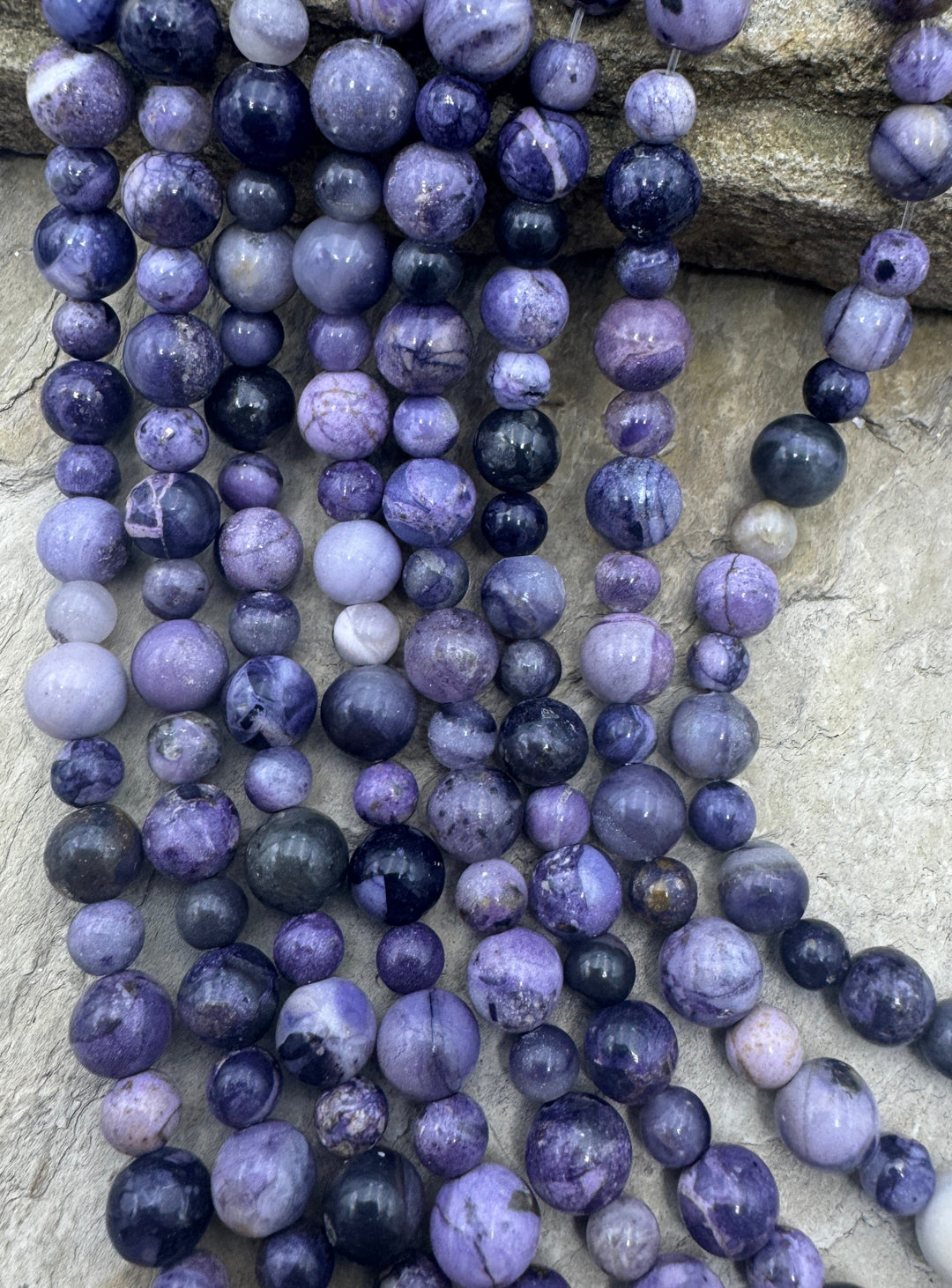 RARE Utah Tiffany Stone Designer Bead Strand 8 inch Strand