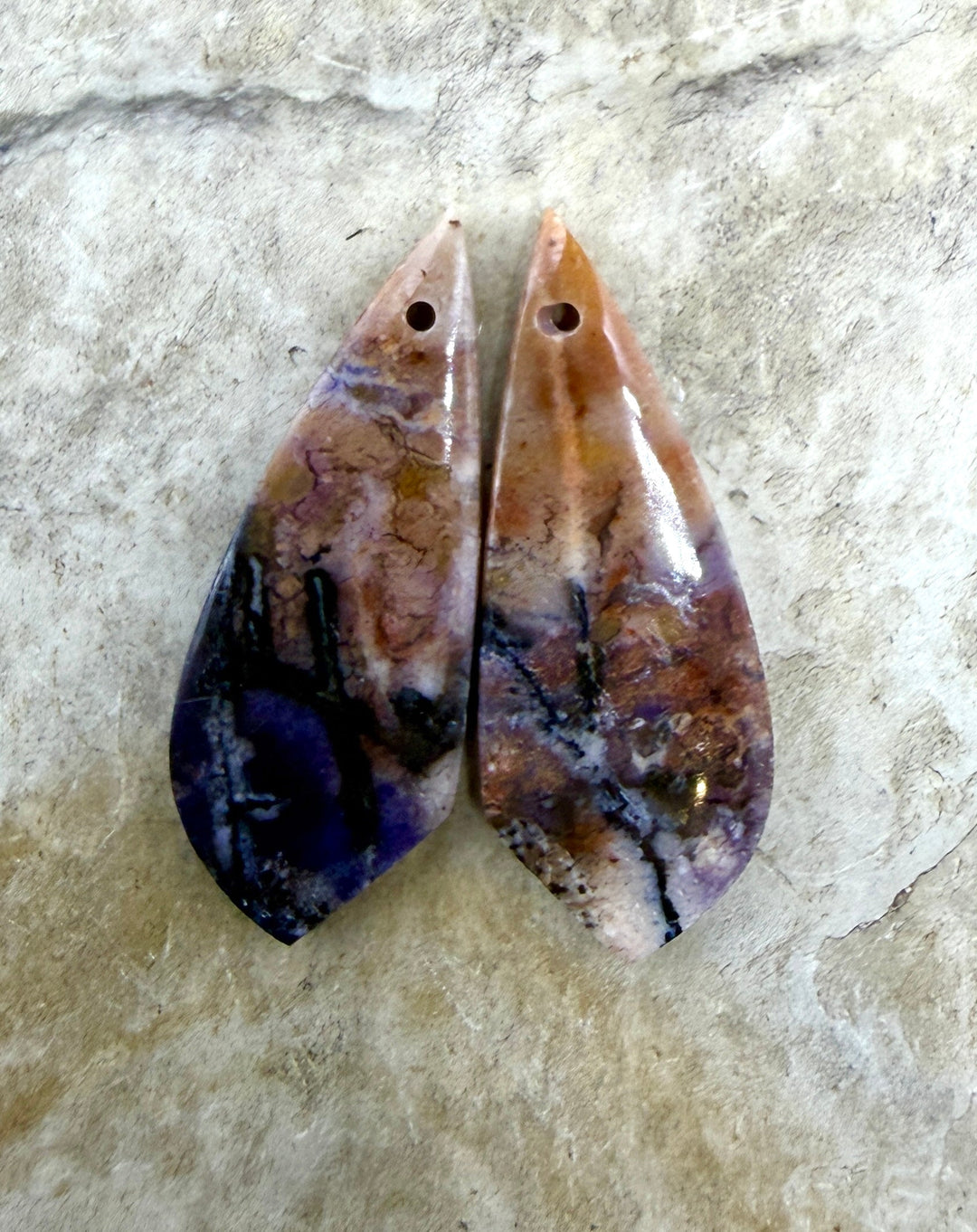 RARE Utah Tiffany Stone Focal Matching Earring Slab Bead